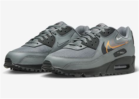 nike air max 90 fn7810-001|Nike Air Max 90 Multi Swoosh Smoke Grey Mandarin .